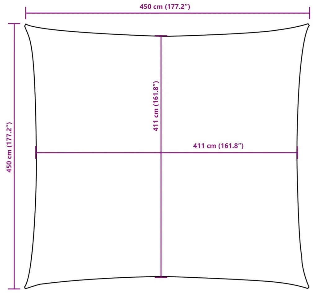 Para-sol vela tecido oxford quadrado 4,5x4,5 m verde-escuro