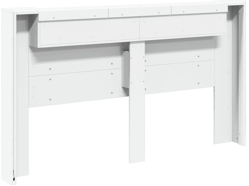 Armário de cabeceira com luzes LED 180x16,5x103,5 cm branco
