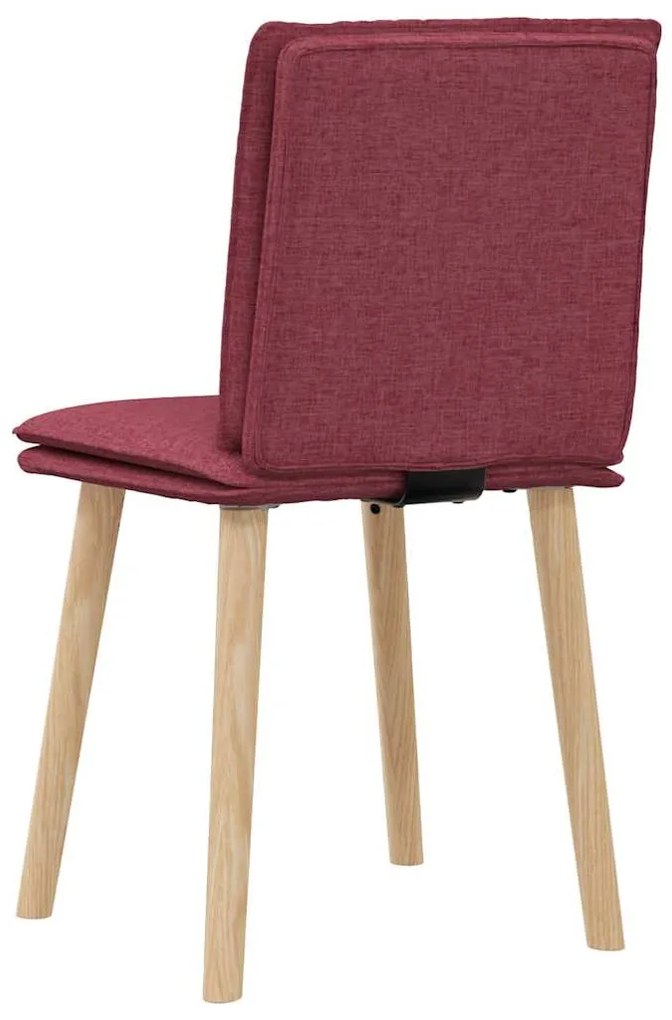 Cadeiras de jantar 2 pcs tecido vermelho tinto