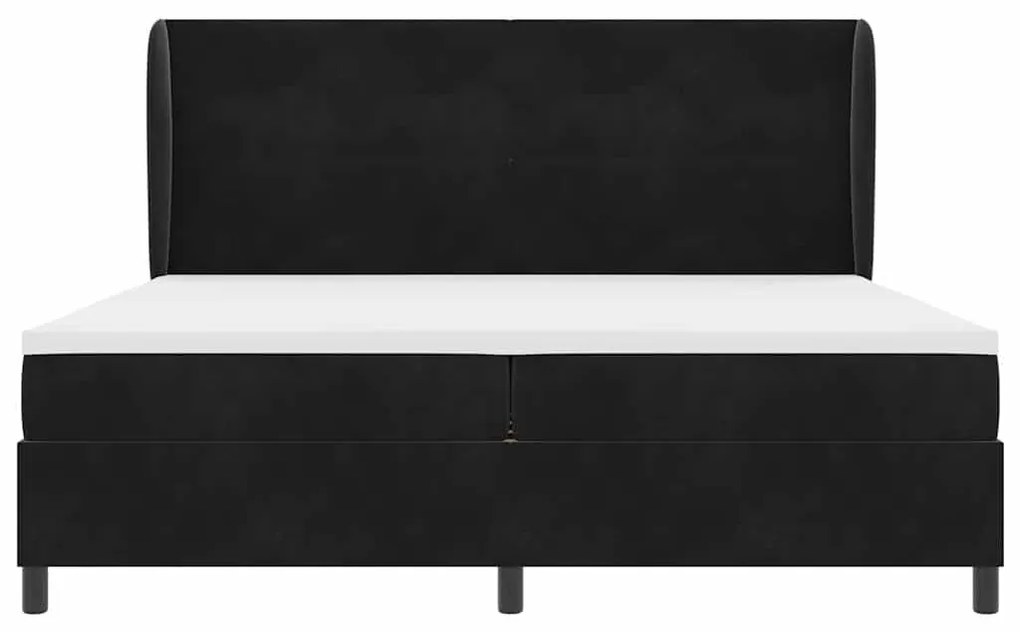 Cama Box com Colchão Preto 200 x 200 cm em Veludo
