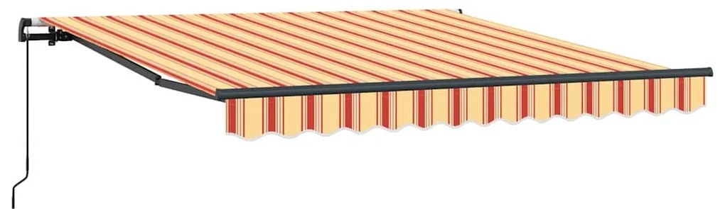 Toldo Retrátil Manual amarelo e laranja 350 x 250 cm Poliéster