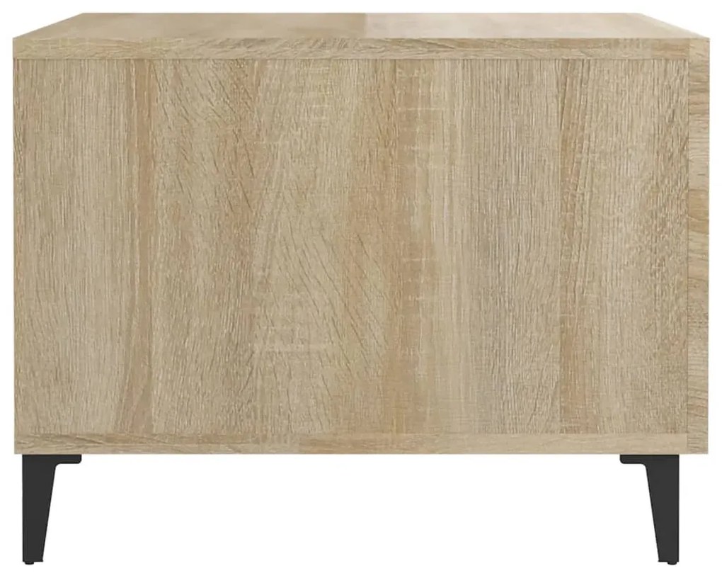 Mesas de centro com pernas de metal 2 pcs 50x50x40 cm sonoma