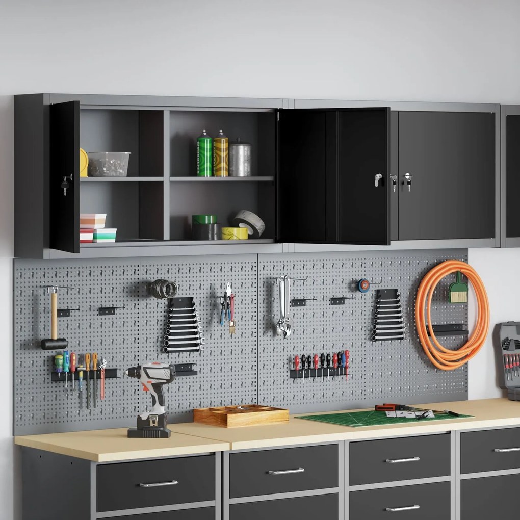 Conjunto de Gabinete e Painel de Ferramentas vidaXL com 6 Peças Montad