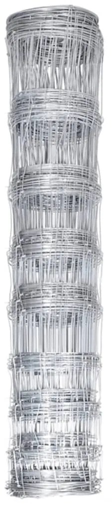 Cerca de jardim 50x1,2 m aço galvanizado prateado