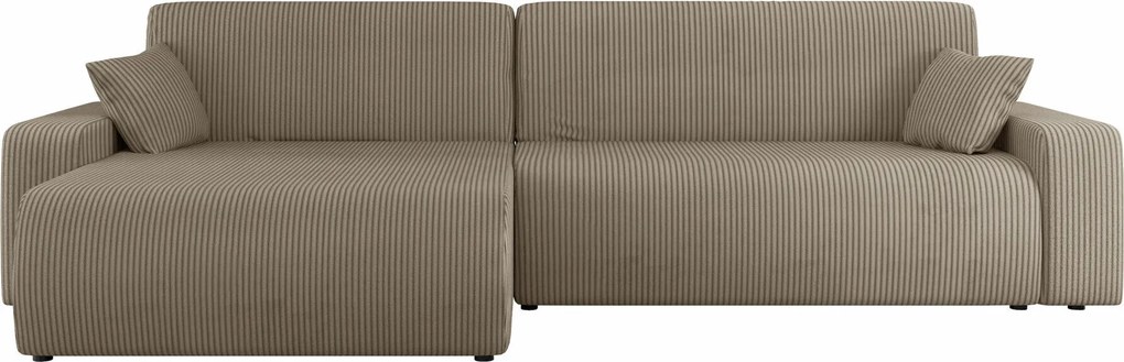 Sofá de canto Shelton 108, Cama com arrumação, 274x145x82cm, 109.5 kg, Pernas: Plástico