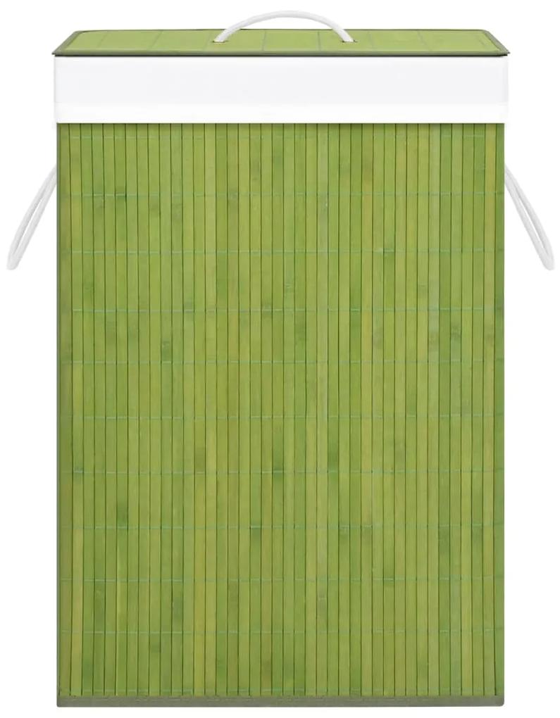 Cesto para roupa suja c/ secção única bambu verde