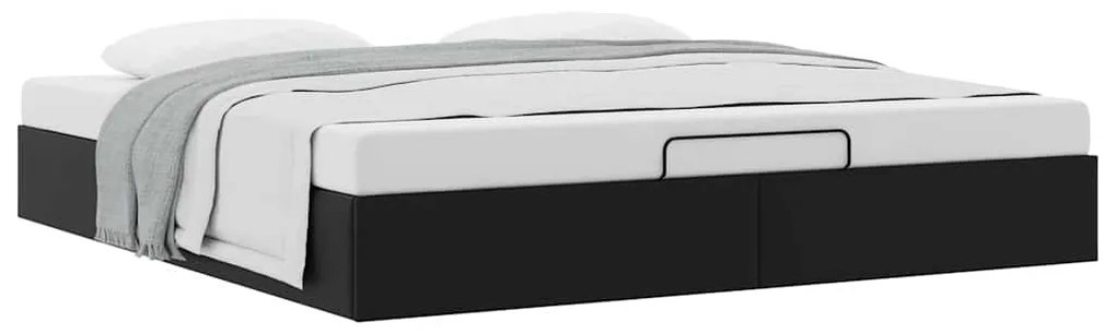 Estrutura de cama otomana sem colchão 200x200 cm preto