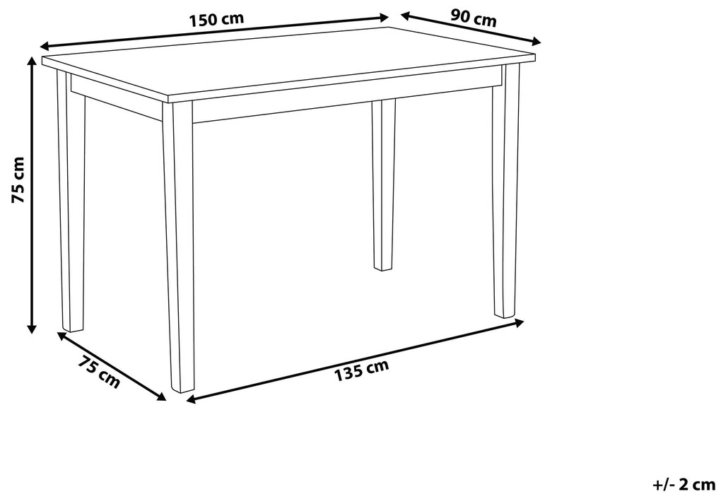 Mesa de jantar em madeira clara com pernas pretas 150 x 90 cm GEORGIA Beliani