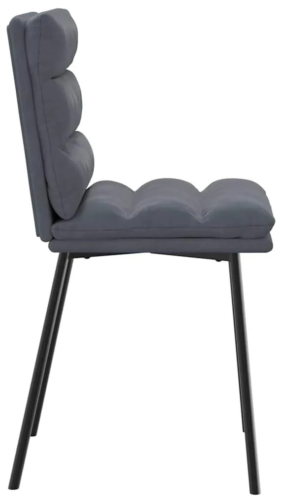 Cadeiras de jantar 4 pcs veludo cinzento-escuro