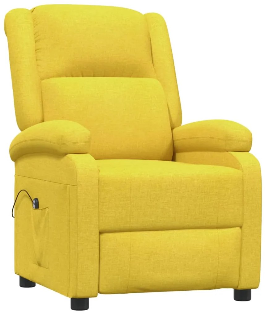 Poltrona reclinável elétrica tecido amarelo