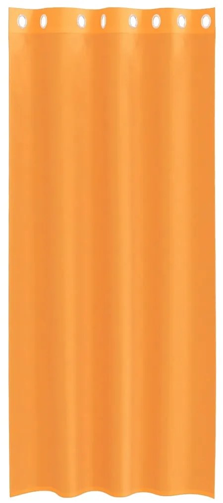 Cortinas de voile com ilhós 2 pcs laranja 140x225 cm