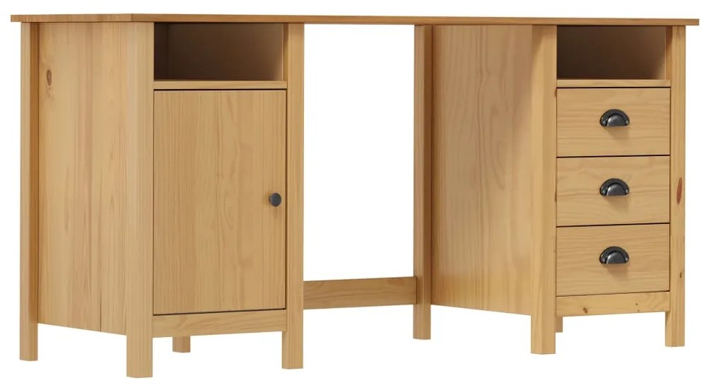 vidaXL Secretária Hill 150x50x74 cm pinho maciço castanho mel