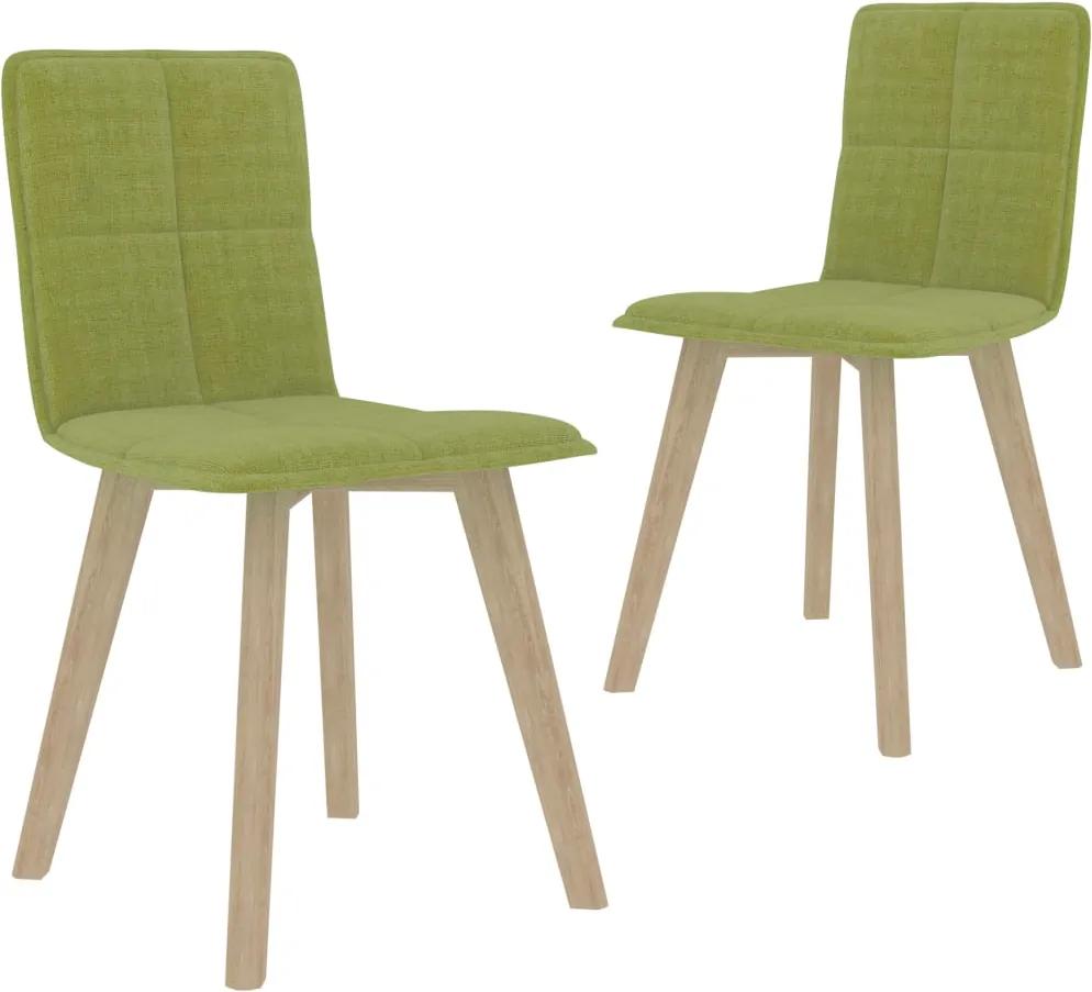Cadeiras de jantar 2 pcs tecido verde