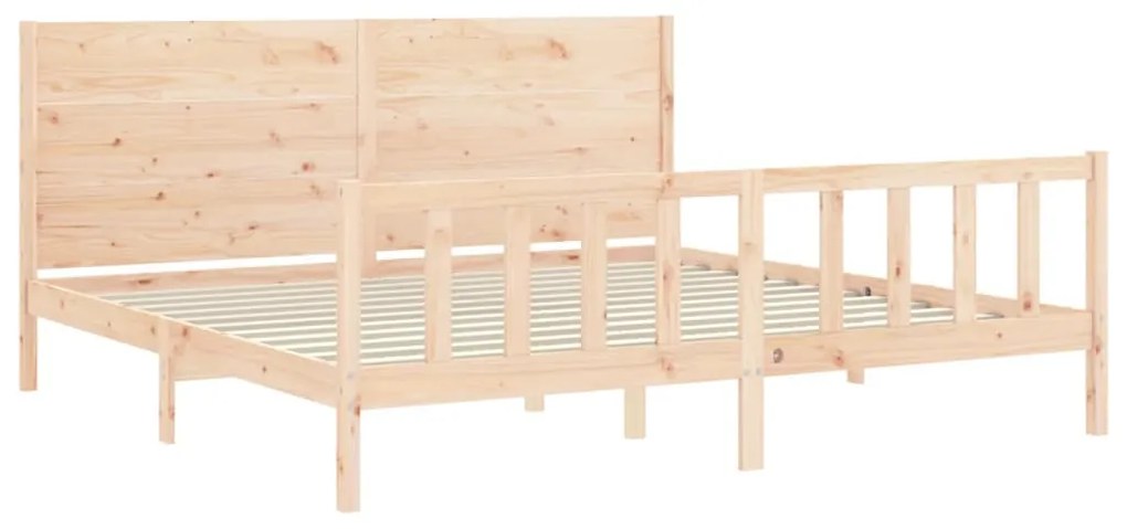 Cama sem colchão 200x200 cm madeira de pinho maciça