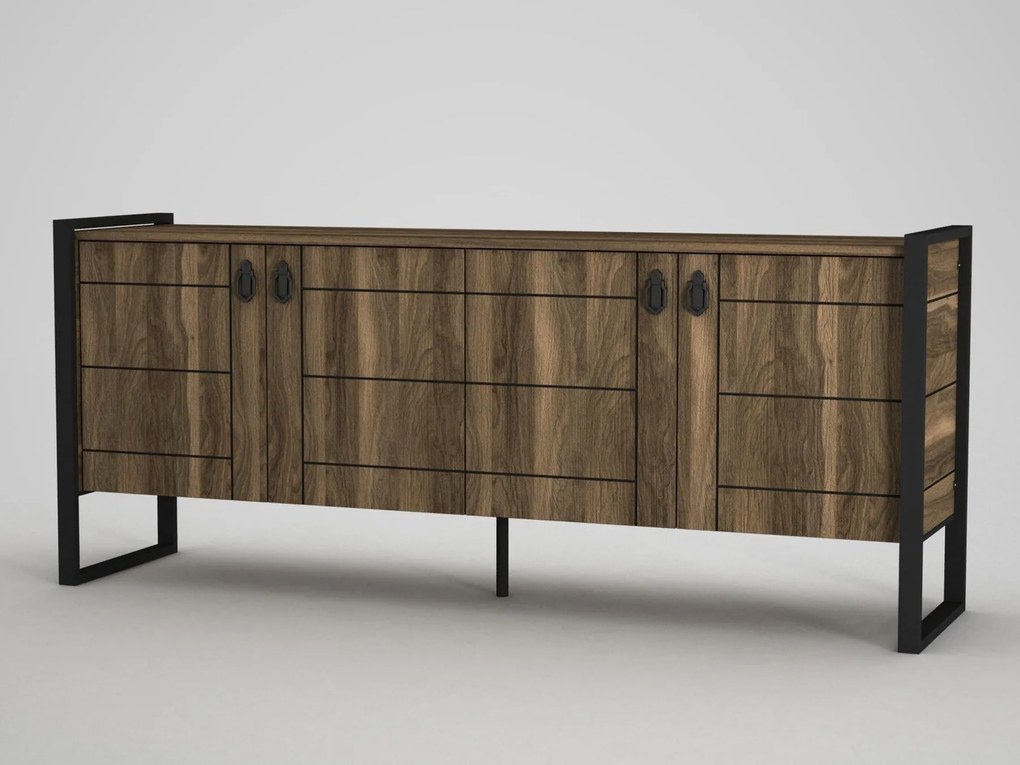 Aparador Lost – Nogueira (180 x 77,6 x 44,5 cm) | Estilo Moderno com F