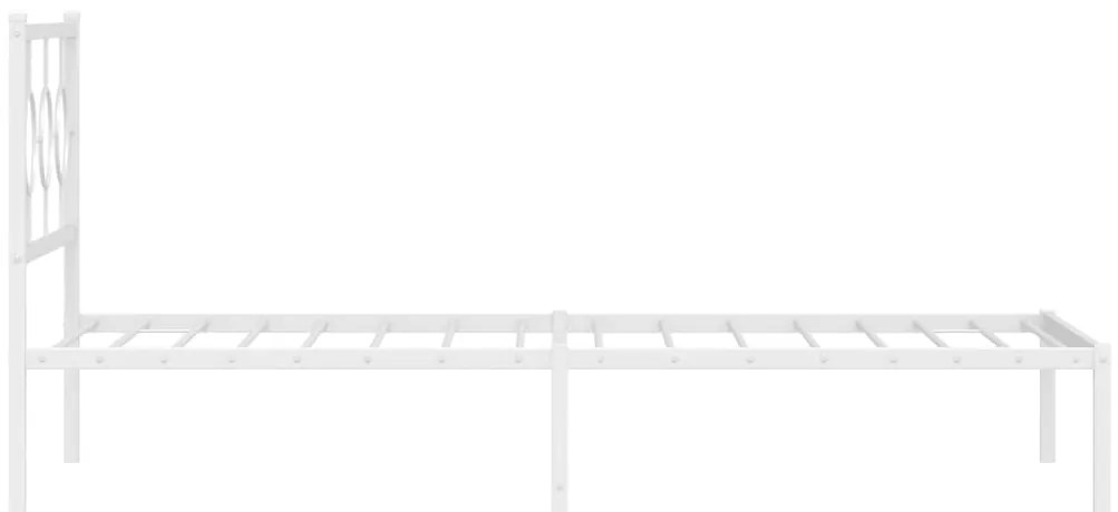 Estrutura de cama com cabeceira 100x190 cm metal branco