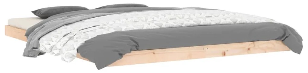 Estrutura de cama king size 150x200 cm madeira de pinho maciça