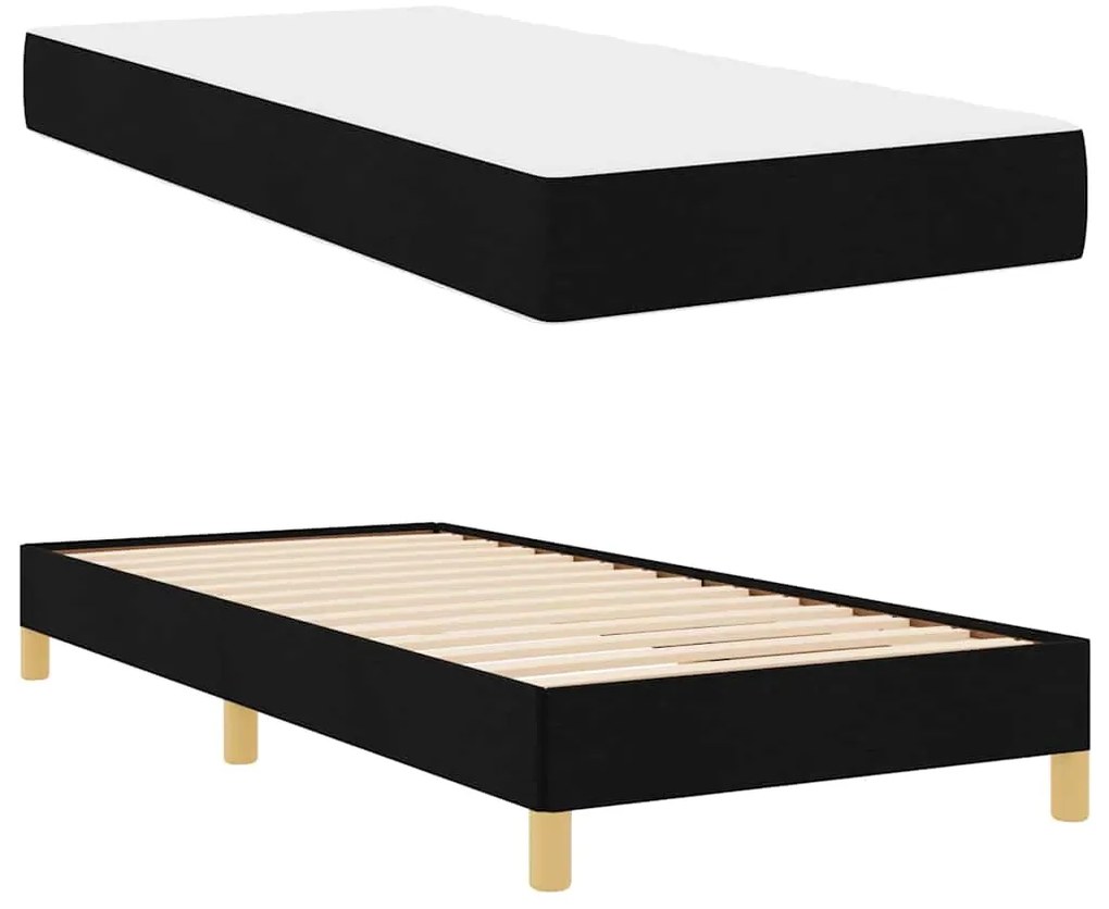 Cama Box Preto, Marrom 90 x 190 cm