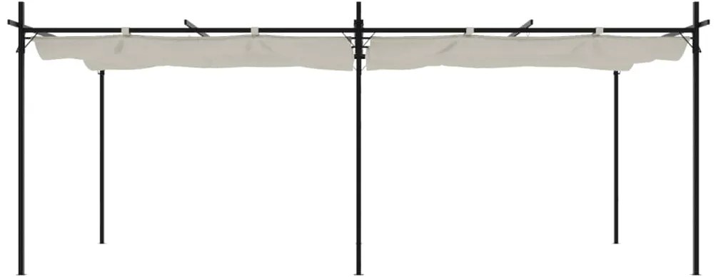 Pérgola com toldo retrátil 589x292x230 cm cor creme