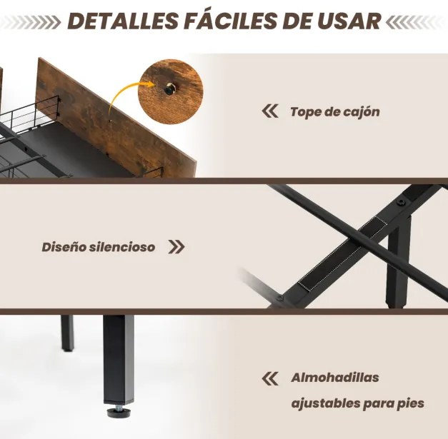 Estrutura de cama de casal 140 x 200 cm Metal Estrutura de cama de casal Luz LED RGB Cabeceira 4 gavetas de arrumação Ligação USB Plataforma de cama