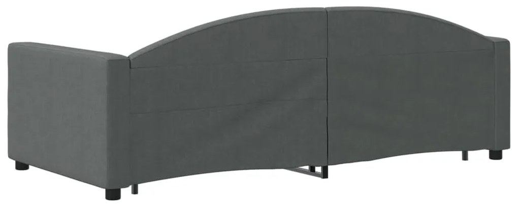 Sofá-cama c/ gavetão e gavetas 90x190 cm tecido cinzento-escuro