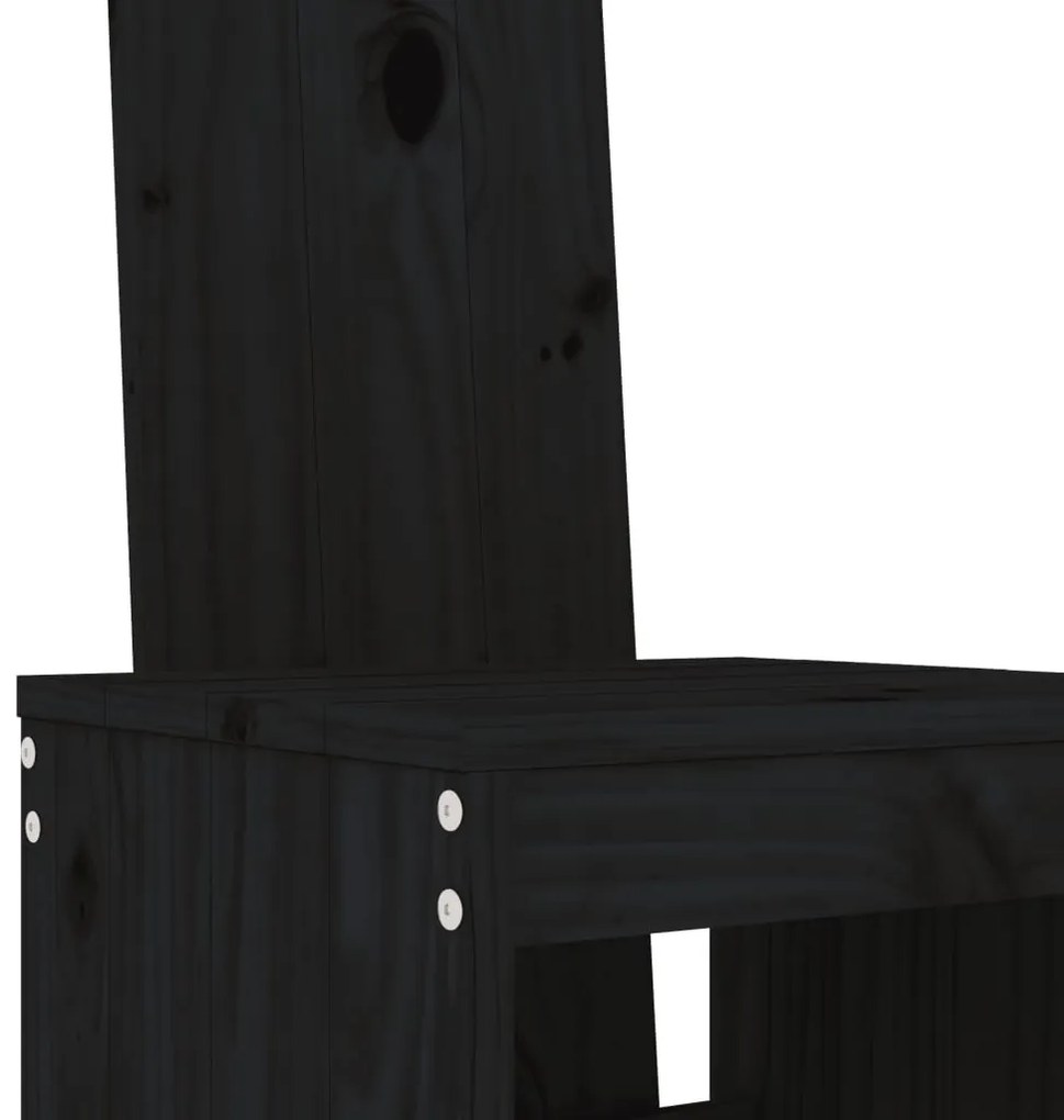 Cadeiras de bar 2 pcs 40x42x120 cm pinho maciço preto