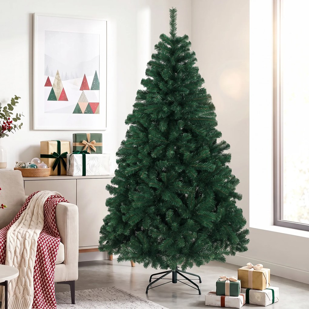 Árvore de Natal Artificial, 100 x 100 x 180 cm, Ramos Articulados de Abertura Automática