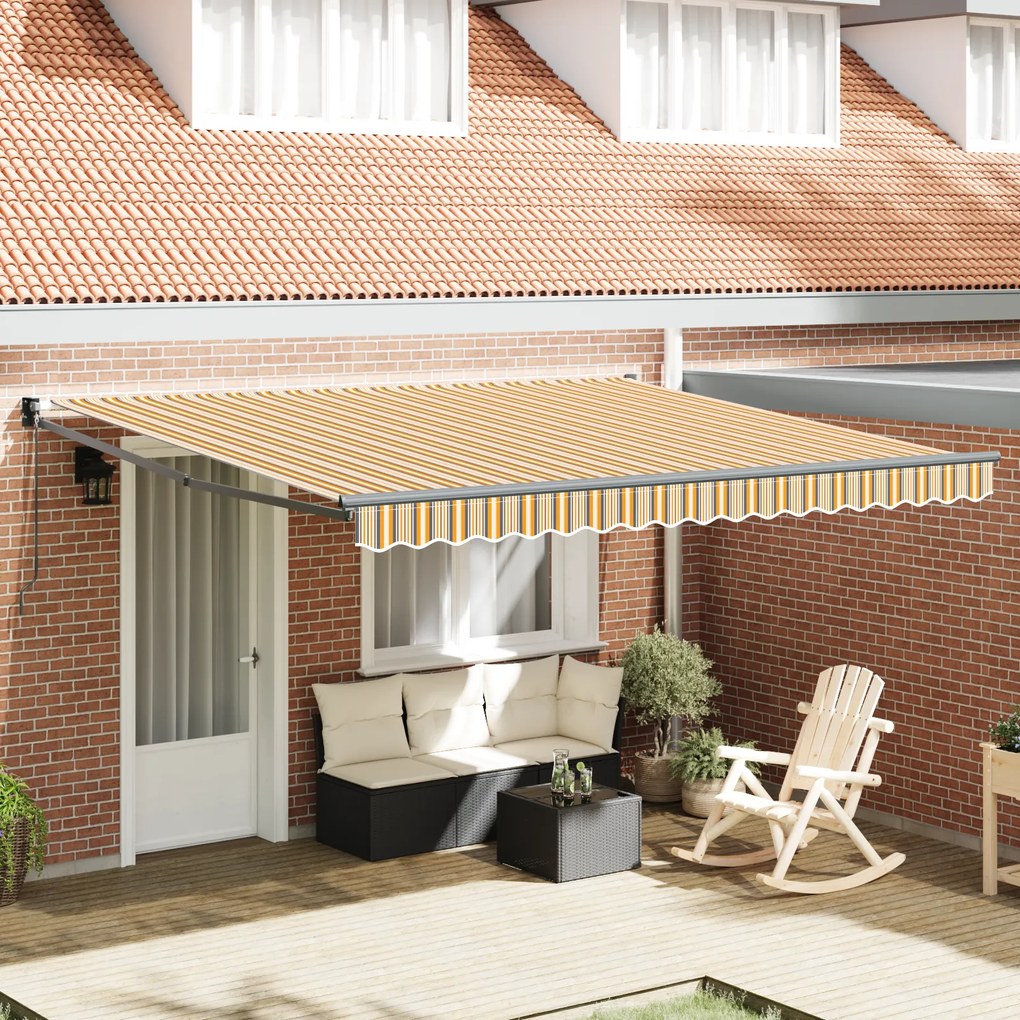 vidaXL Toldo Manual Retrátil Listrado Multicolorido 400x300 cm
