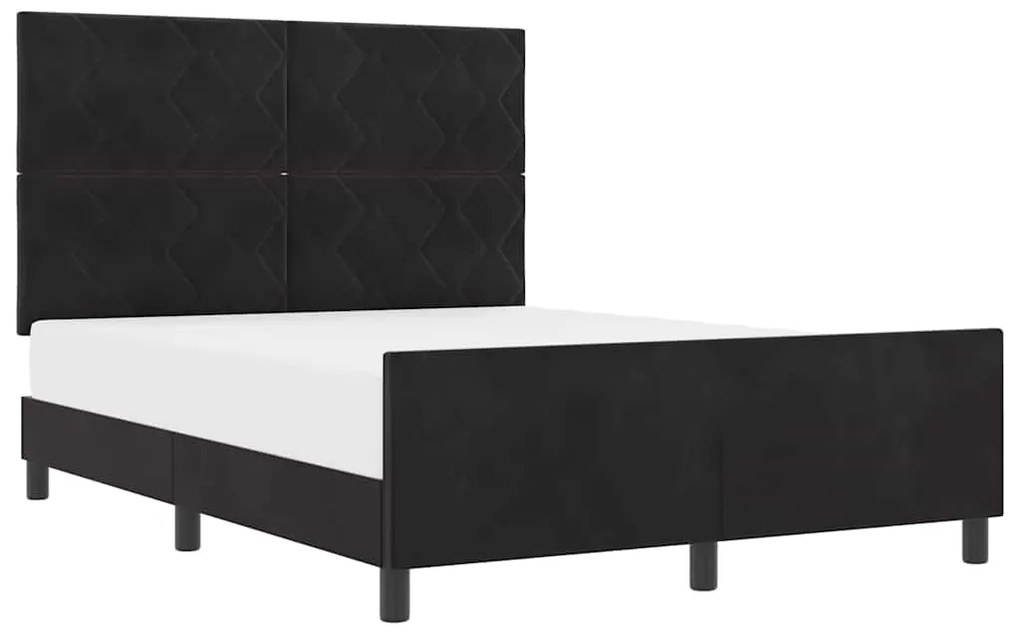 Cama vidaXL Preta 140x190 cm Veludo
