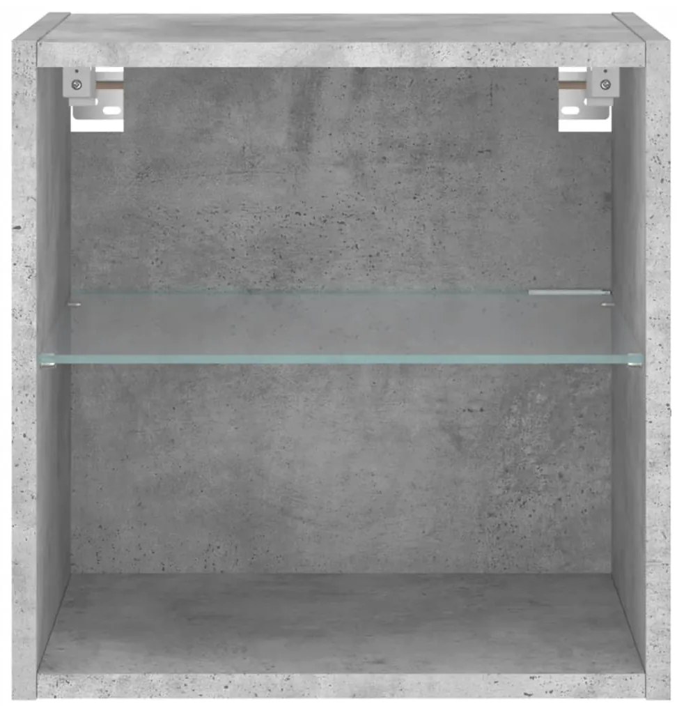 Mesas de cabeceira de parede c/ luzes LED 2pcs cinzento cimento