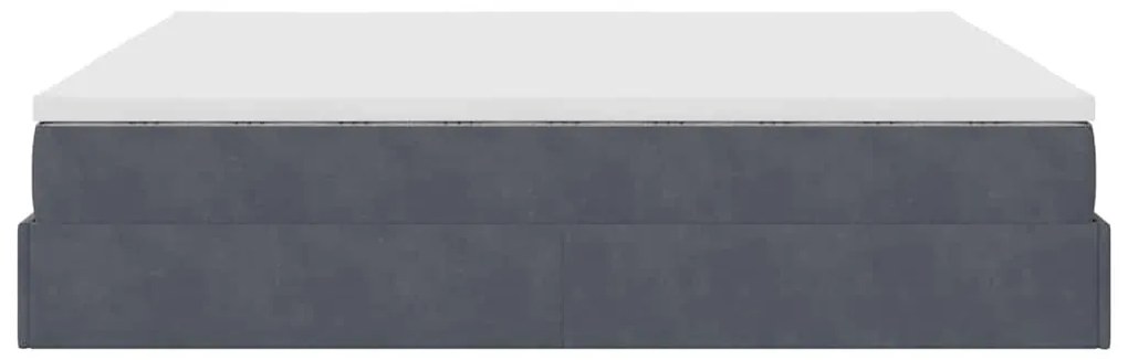 Estrutura de cama otomana com colchão 180x200cm cinzento escuro