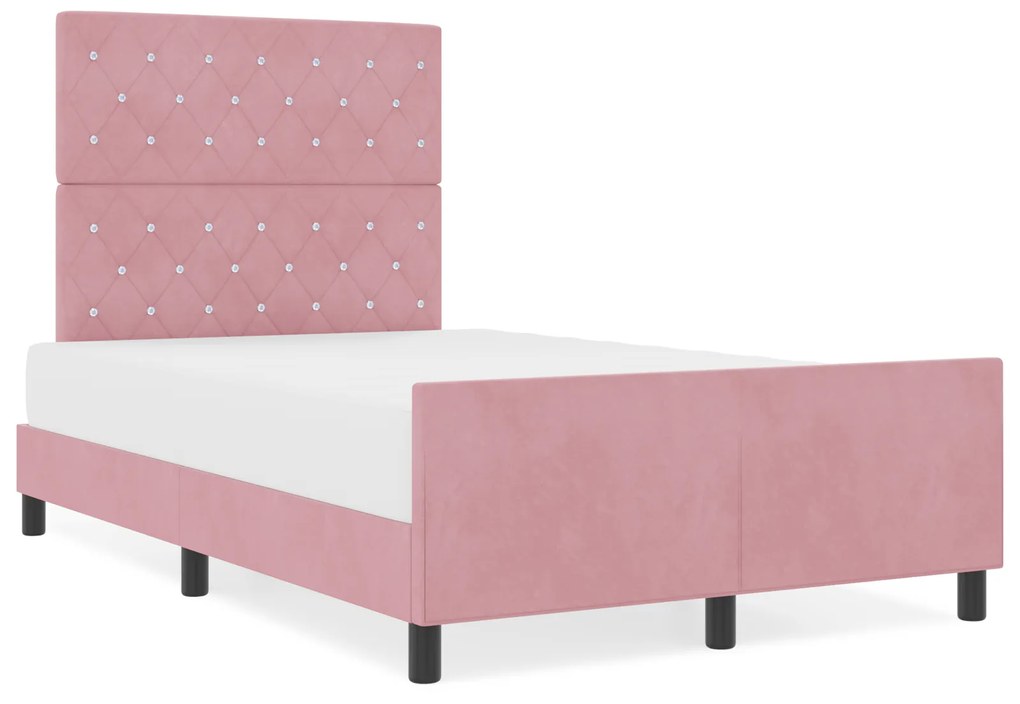 Cama vidaXL Rosa 120x190 cm Veludo