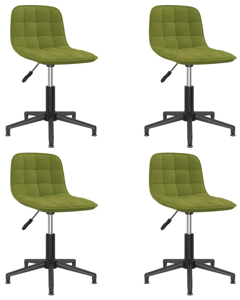 3086816 vidaXL 3086816  Swivel Dining Chairs 4 pcs Light Green Velvet (334077x2)