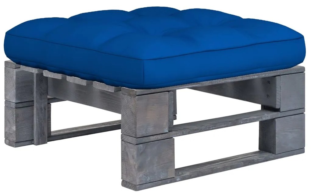 vidaXL Otomano de paletes para jardim pinho impregnado cinzento
