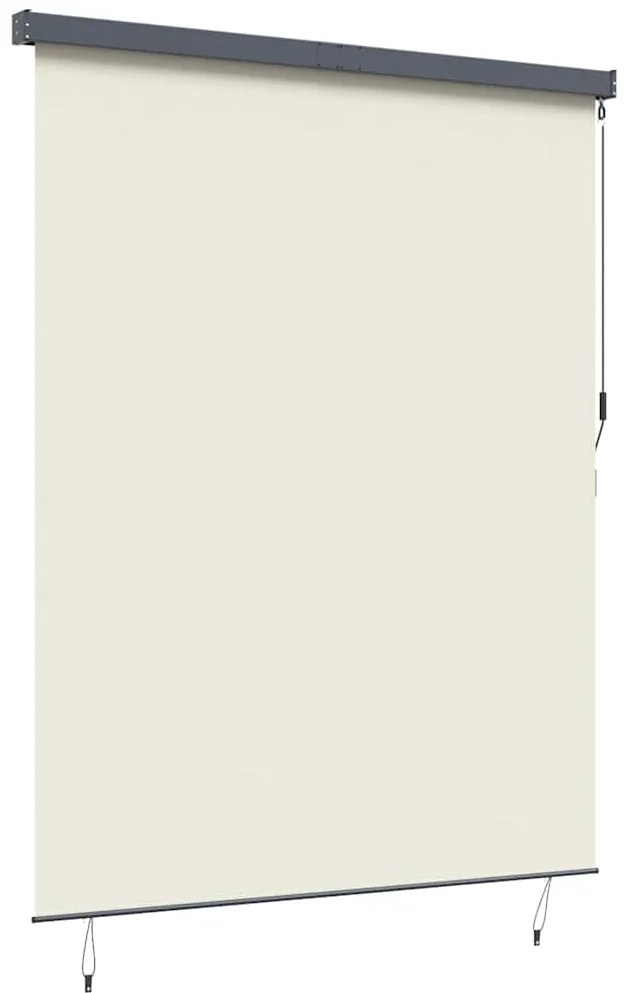 Cortina Rolô Exterior Riscas Manual Ajustável Creme 220 x 250 cm tecid