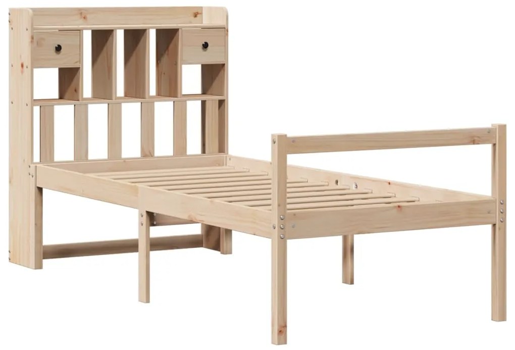 Cama com estante sem colchão 100x200 cm pinho maciço