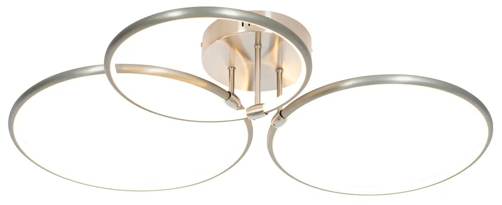 Candeeiro de teto em aço com LED regulável em 3 níveis de intensidade 3 luzes - Joaniqa Moderno