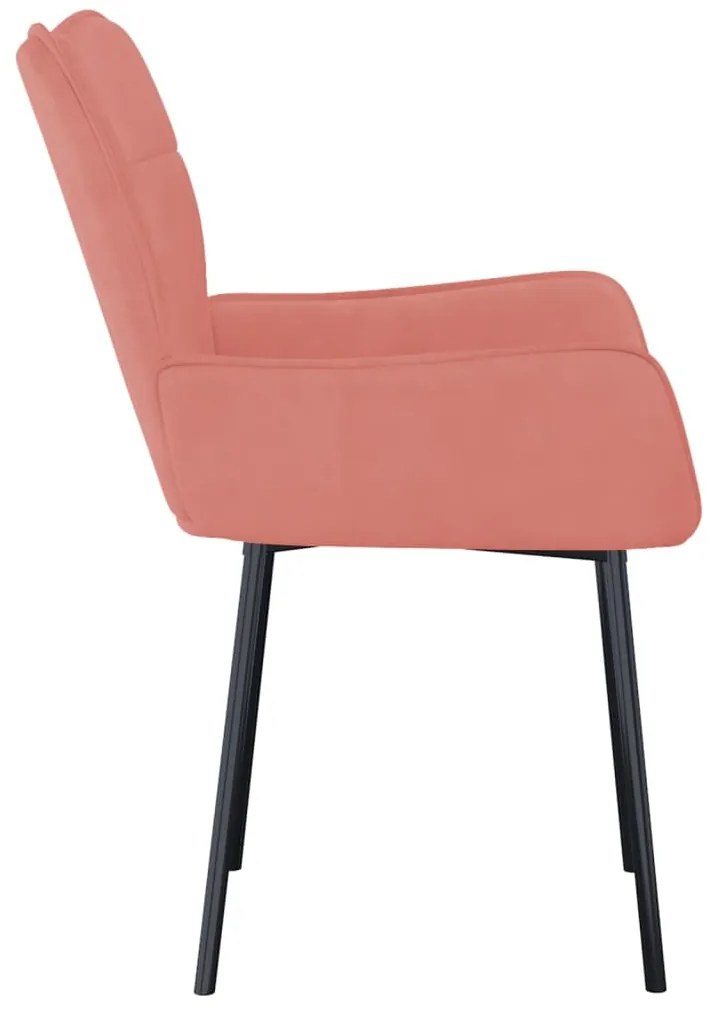 Cadeiras de jantar 2 pcs veludo rosa