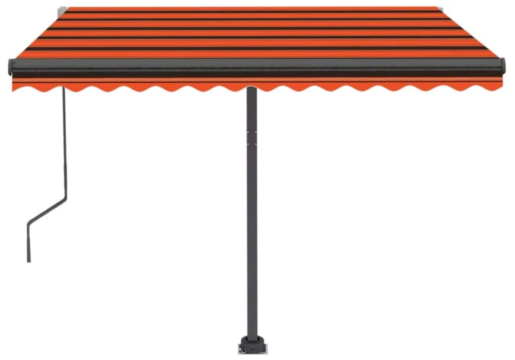 Toldo automático independente 350x250 cm laranja e castanho