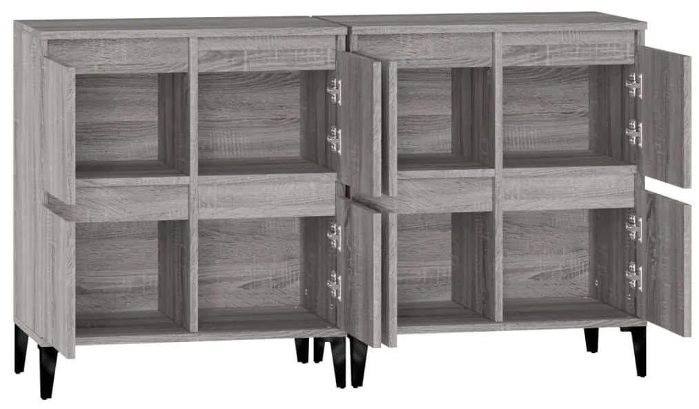 Aparadores 2 pcs 60x35x70 cm derivados madeira cinza sonoma