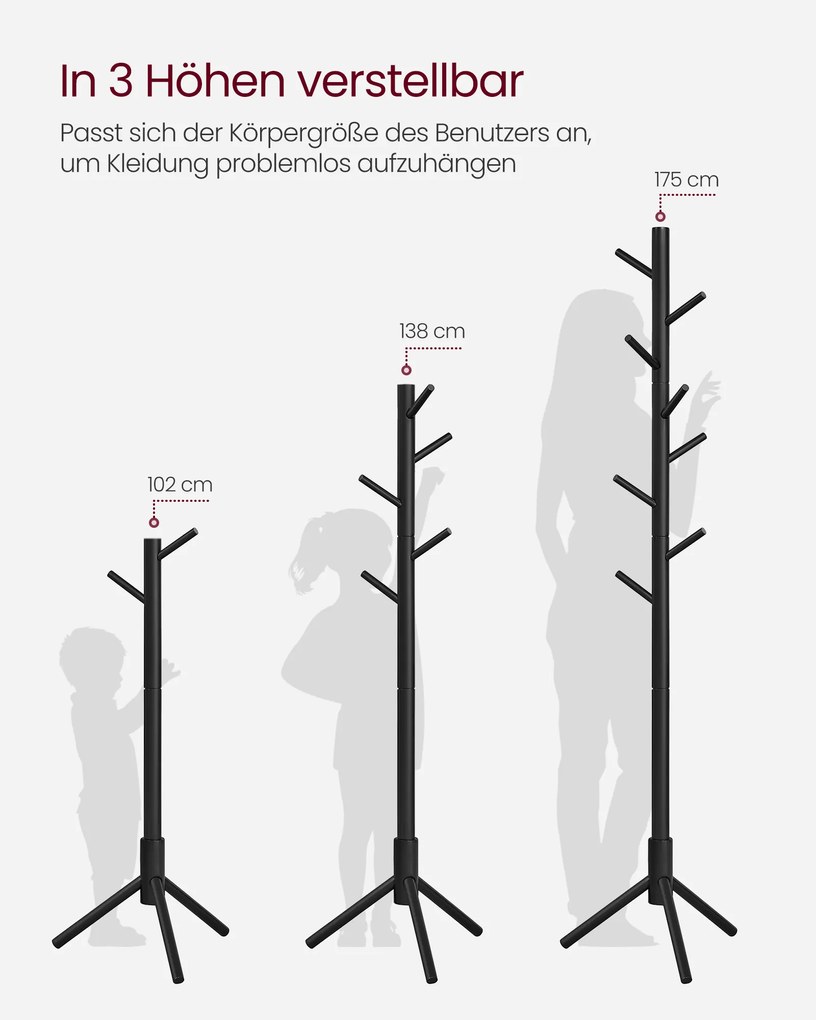 Bengaleiro forma de árvore 47 x 47 x 175 cm preto