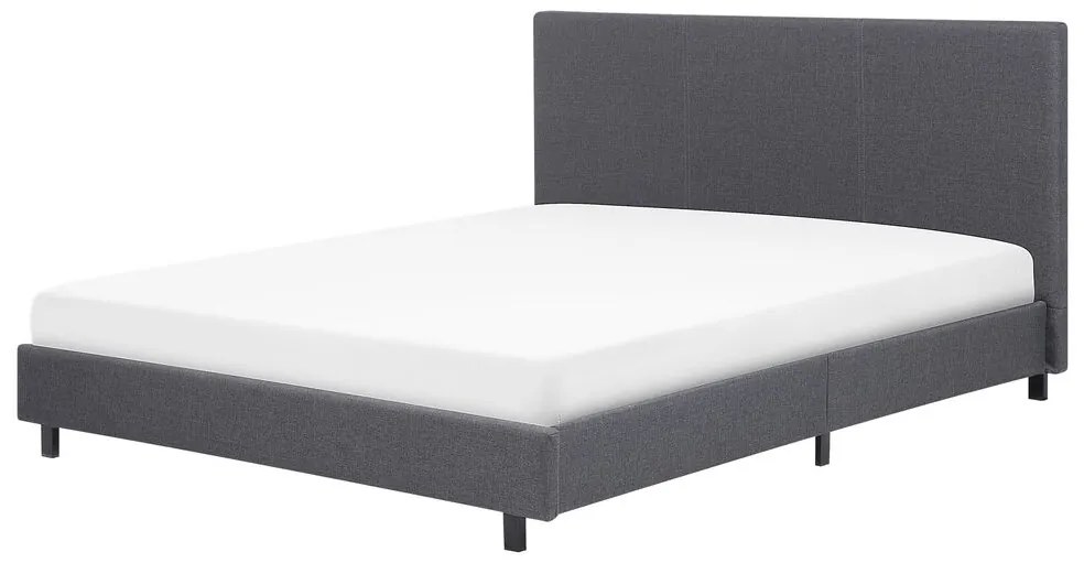 Cama de casal em tecido cinzento 160 x 200 cm ALBI Beliani