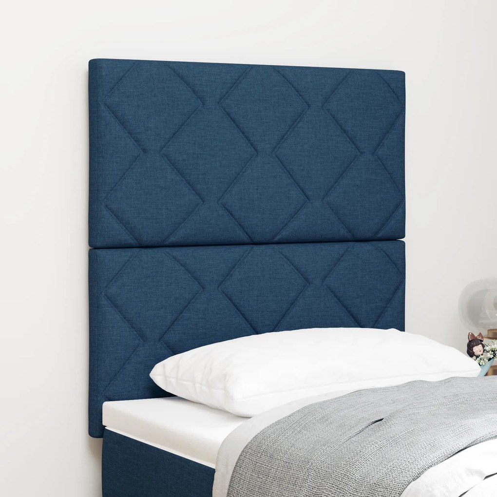 Cabeceira LED vidaXL Design Blocos de Diamante Azul 80 cm Tecido