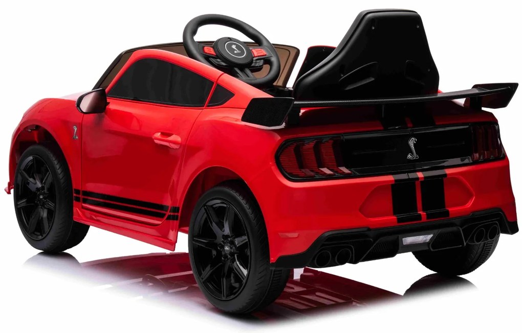 Carro elétrico para crianças Ford Shelby Mustang GT 500 Controlo remoto 2,4 GHz, Entrada USB, Luzes LED, Motor 2 x 30W, Licença ORIGINAL Vermelho
