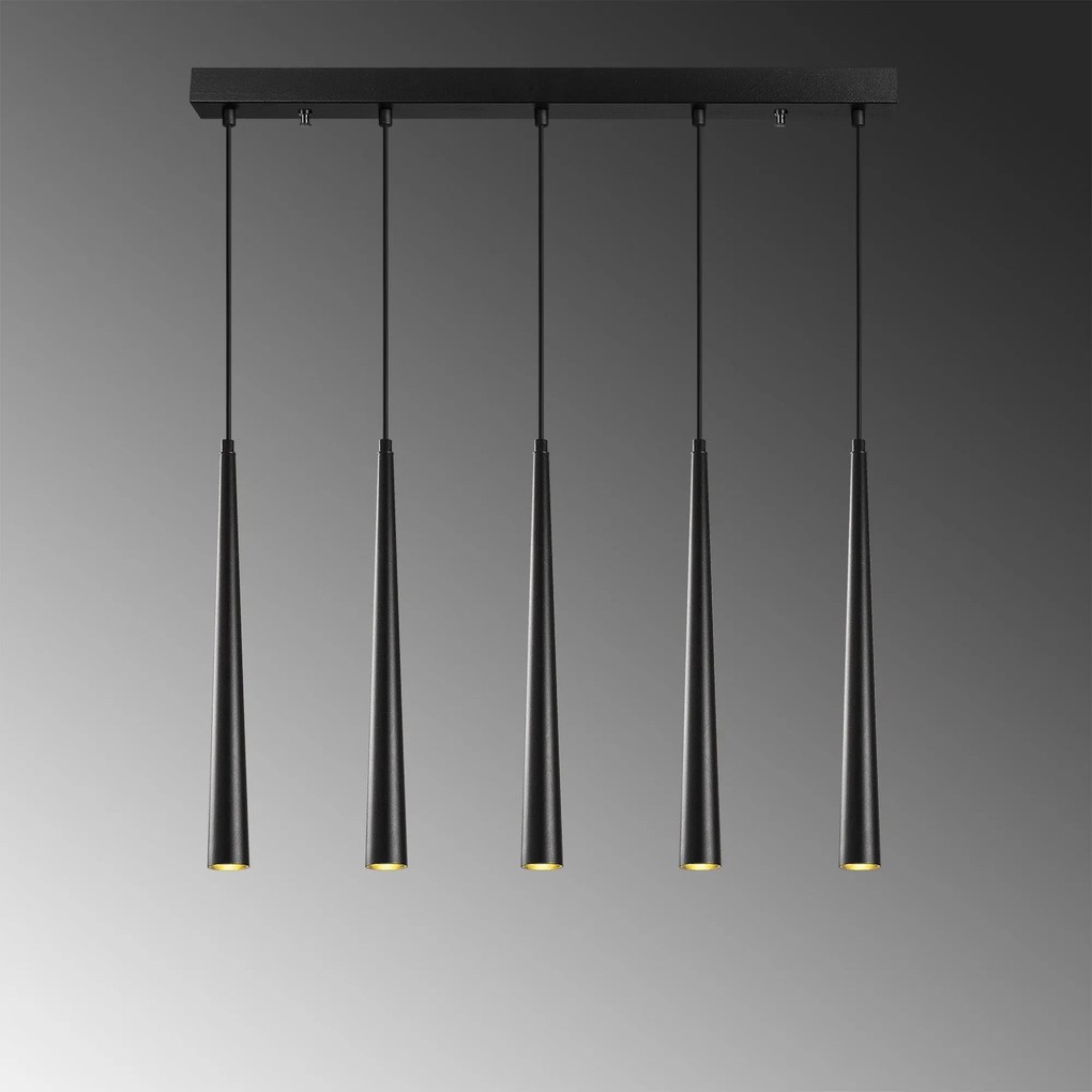Candeeiro de Teto Ugur – Preto – 78 x 5 cm