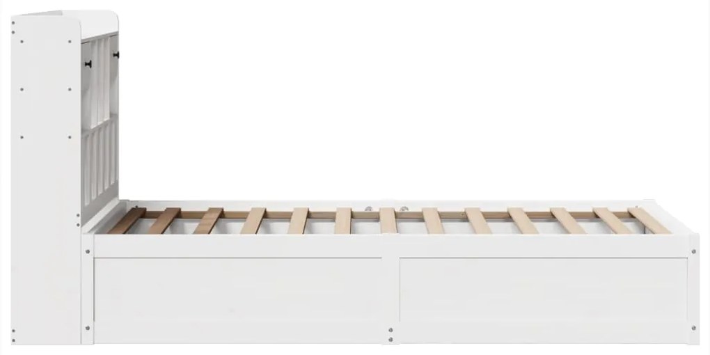 Cama sem colchão 90x200 cm madeira de pinho maciça branco