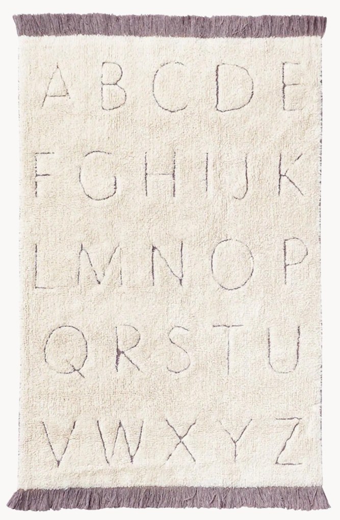 Tapete para crianças artesanal lavável com design de letras ABC