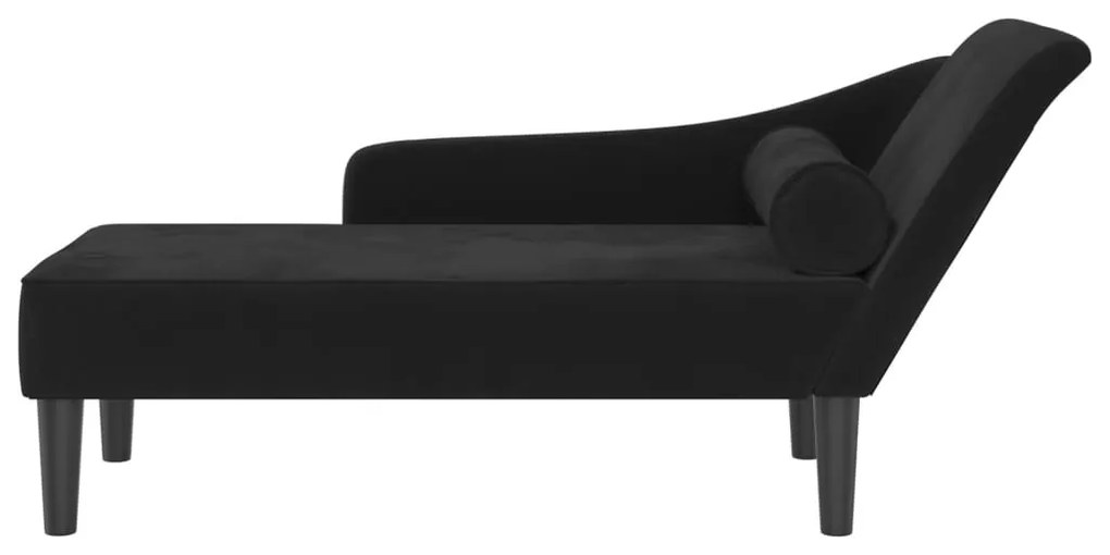 Chaise lounge com almofadões veludo preto