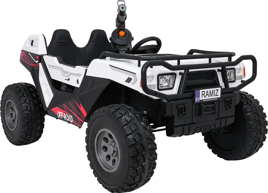 Buggy elétrico para Crianças 3 a 9 anos 24V, 2 lugares Rodas de espuma EVA, PROSPECTOR 4x4 STRONG Branco