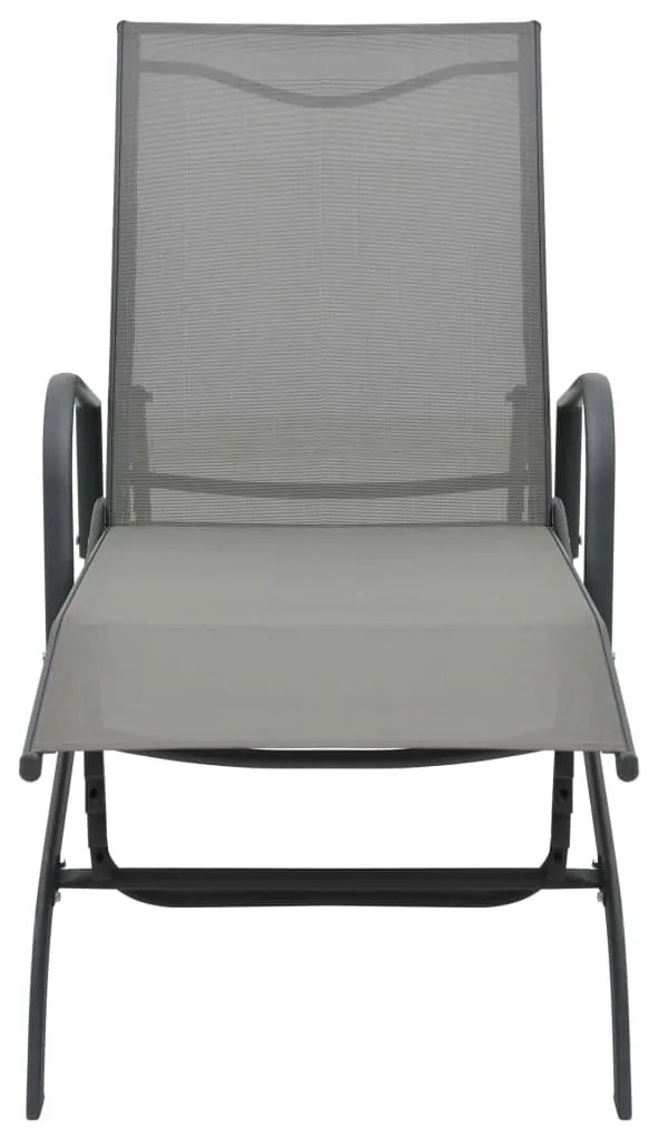 Espreguiçadeiras com mesa 2 pcs textilene e aço